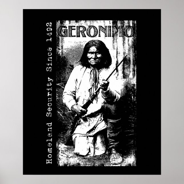 Affiche Geronimo Art Native American Apache Illustration (Devant)