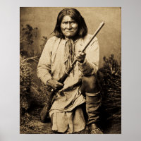 Geronimo avec fusil 1886 Indien Vintage