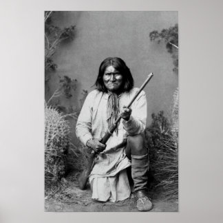 Affiche Geronimo Kneeling With Rifle - 1886