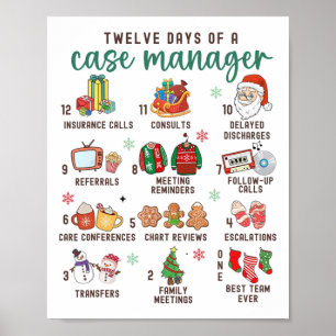 Affiche Gestion de cas d'infirmière de 12 jours de Noël Ge