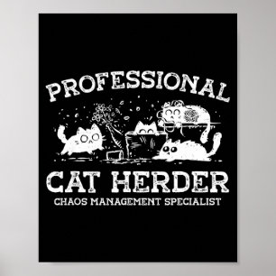 Affiche Gestion de chaos d'éleveur de chat professionnel