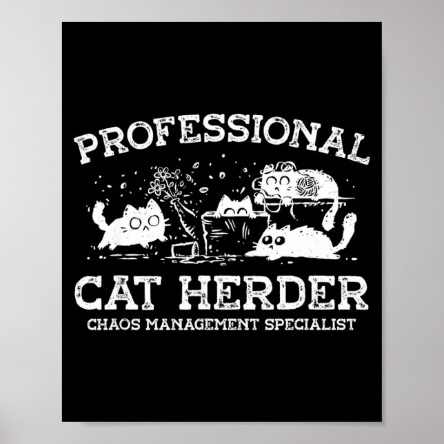 Affiche Gestion de chaos d'éleveur de chat professionnel (Devant)