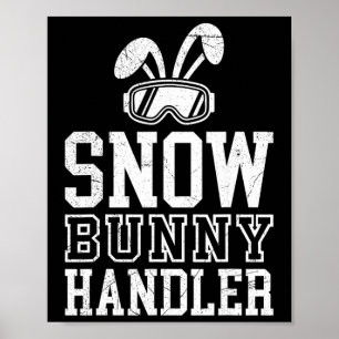 Affiche Gestionnaire de lapin de neige de ski drôle de ski