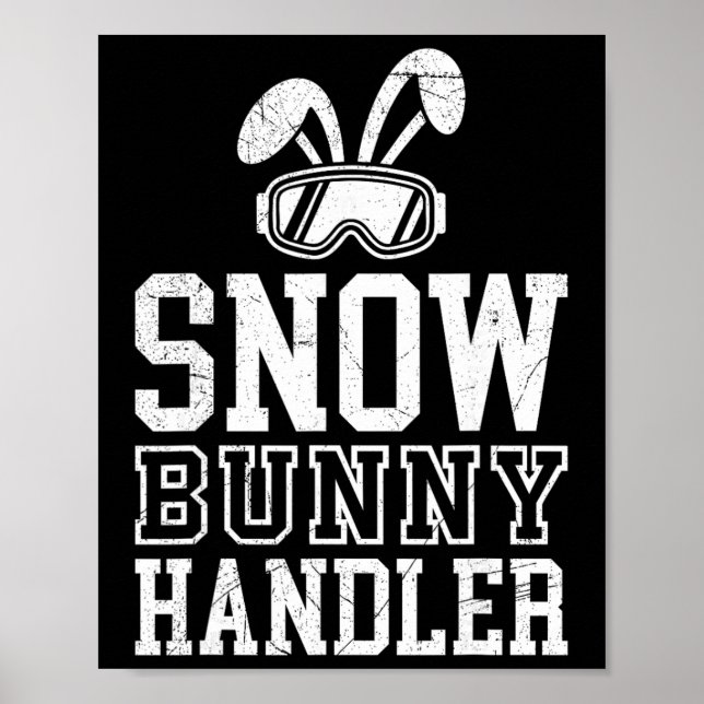 Affiche Gestionnaire de lapin de neige de ski drôle de ski (Devant)