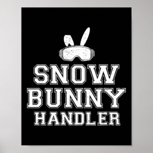 Affiche Gestionnaire de lapin de neige drôle de ski Vacanc