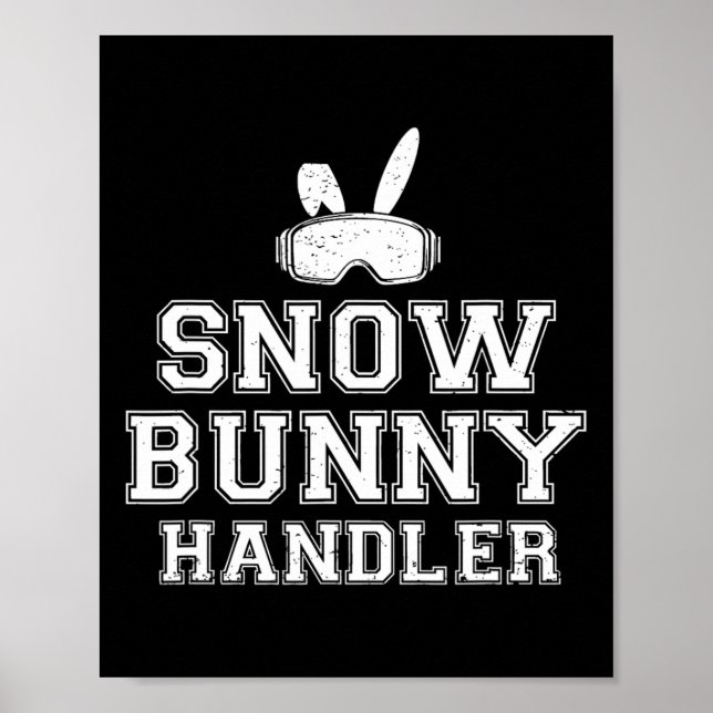 Affiche Gestionnaire de lapin de neige drôle de ski Vacanc (Devant)
