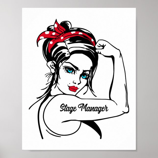 Affiche Gestionnaire D'Étapes Rosie Le Riveter Pin Up (Devant)