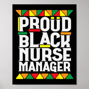 Affiche Gestionnaire infirmière noire fière Mois de l'hist
