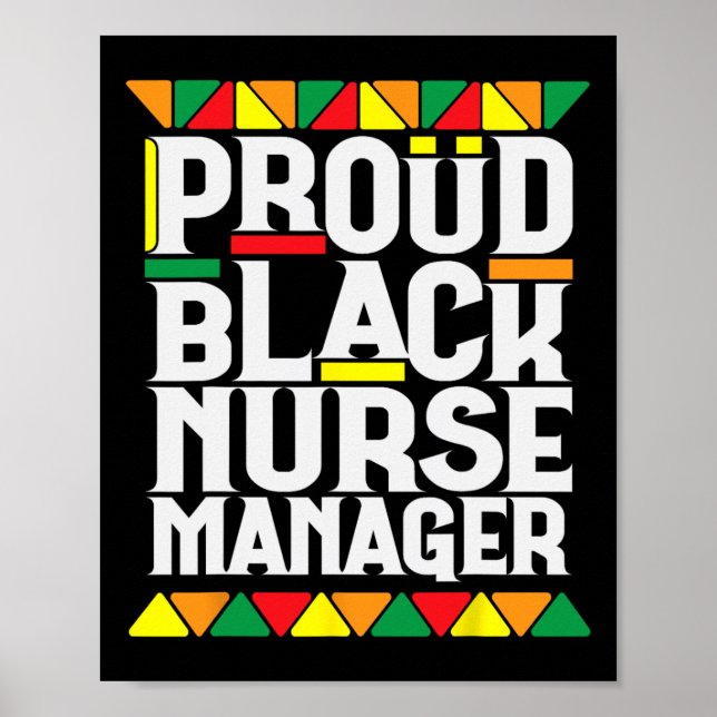 Affiche Gestionnaire infirmière noire fière Mois de l'hist (Devant)