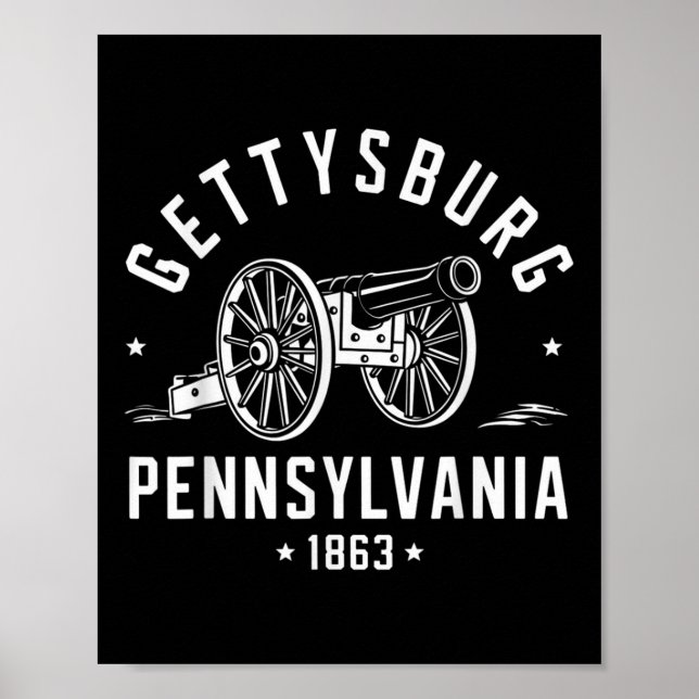 Affiche Gettysburg Pennsylvanie 1863 Guerre civile sur le  (Devant)