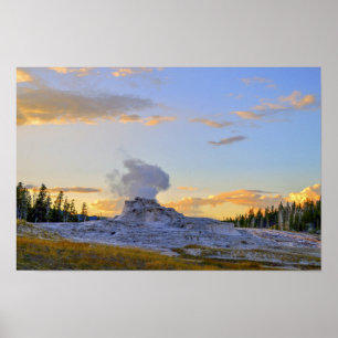 Affiche Geyser Castle au coucher du soleil, Parc national