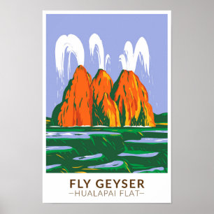 Affiche Geyser Fly Hualapai Flat Nevada Vintage