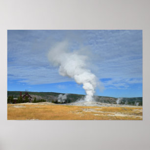 Affiche Geyser Old Faithful, Parc national de Yellowstone