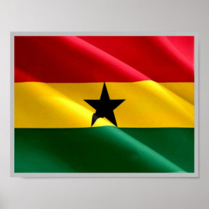 Affiche Ghana - Drapeau ghanéen -