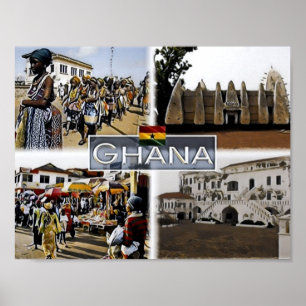Affiche Ghana - Mosaic -