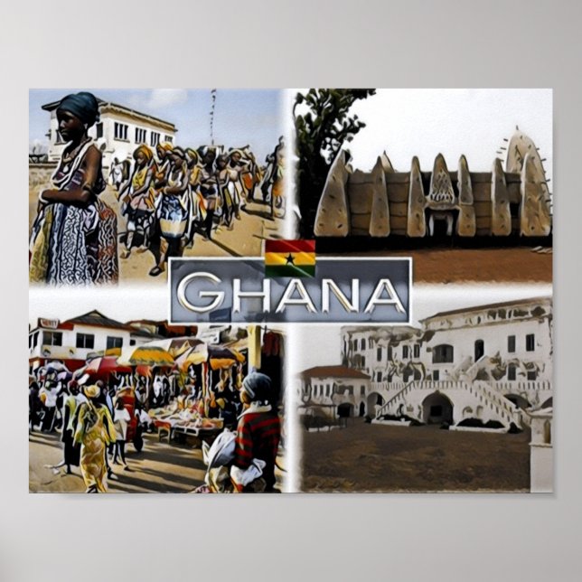 Affiche Ghana - Mosaic - (Devant)