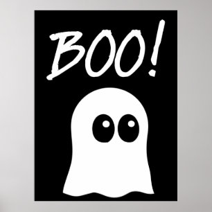 Affiche Ghost Boo, cute ghost design