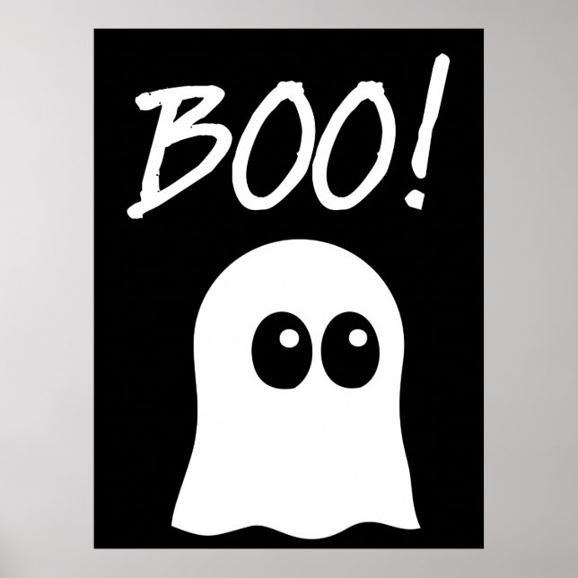 Affiche Ghost Boo, cute ghost design (Devant)