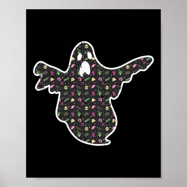 Affiche Ghost Boo Grim Reaper Citrouille Motif Easy Hallow (Devant)