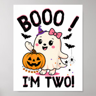 Affiche Ghost Boo I'm Two Years 2nd Birthday Toddler Hallo