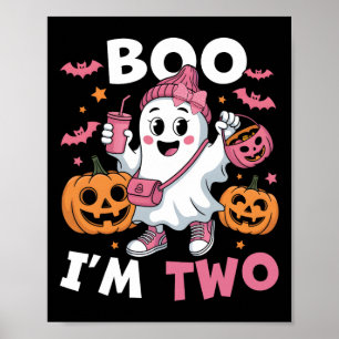Affiche Ghost Boo Je suis deux enfants de 2e anniversaire 