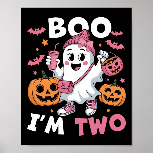 Affiche Ghost Boo Je suis deux enfants de 2e anniversaire  (Devant)