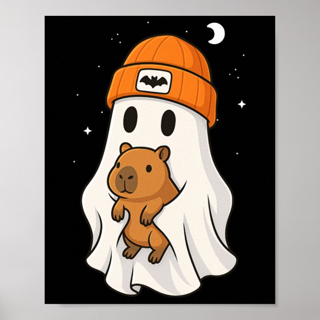 Affiche Ghost Capybara Halloween Amoureux des animaux Been (Devant)