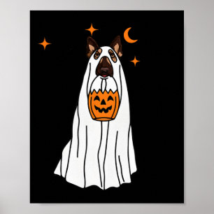 Affiche Ghost Chien Berger Allemand Et Halloween Fu Citrou