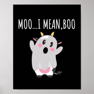 Affiche Ghost Cow Moo I Signifie Boo Halloween Cadeau