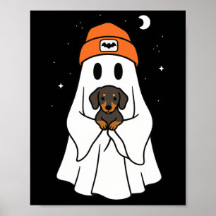 Affiche Ghost Dachshund Doxie Amoureux des animaux Hallowe
