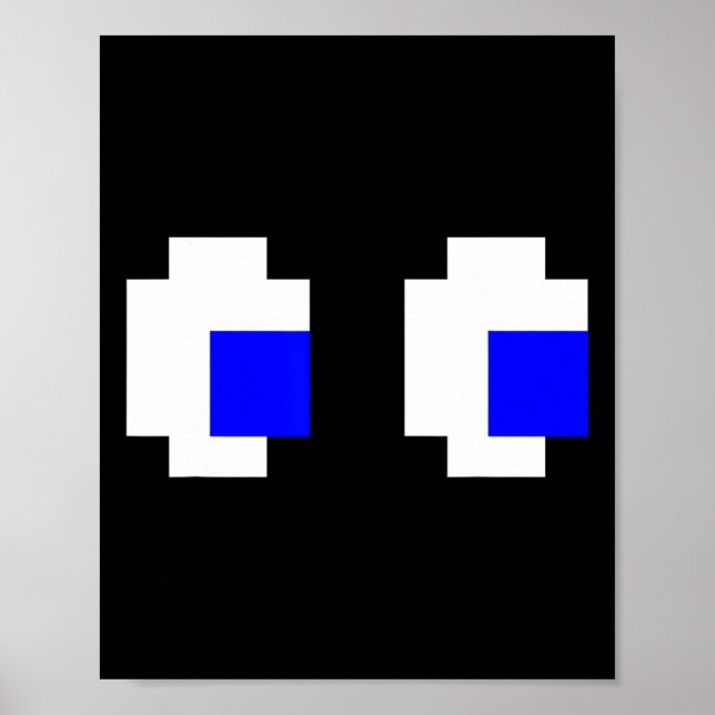 Affiche Ghost Eyes Pixel Arcade jeu vidéo 8 bits correspon (Devant)