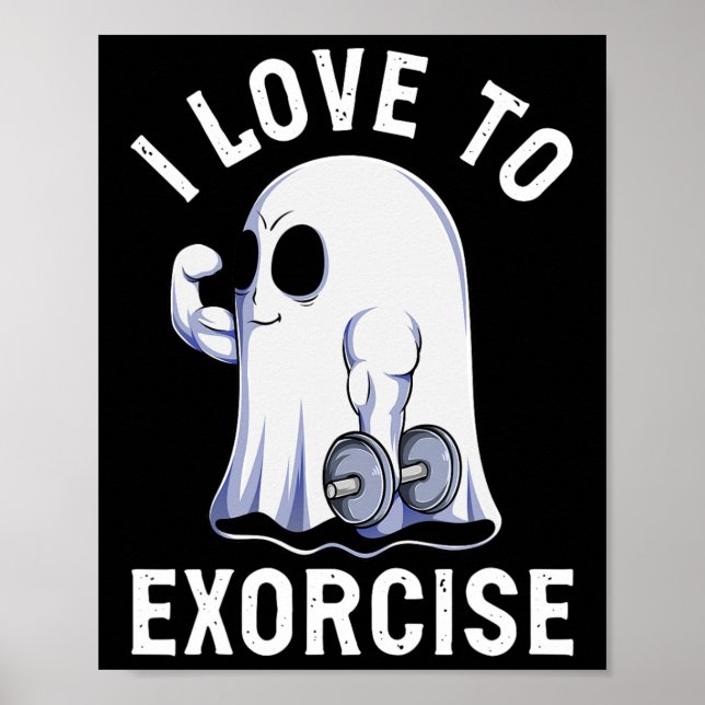 Affiche Ghost Funny Gym entraînement Bodybuilding Humour É (Devant)