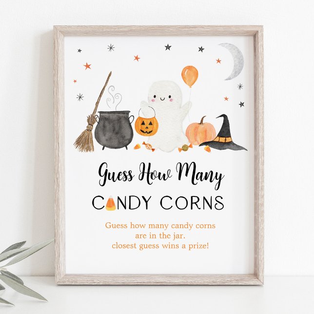 Affiche Ghost Halloween Devinez combien de bonbons Corns j (Créateur téléchargé)