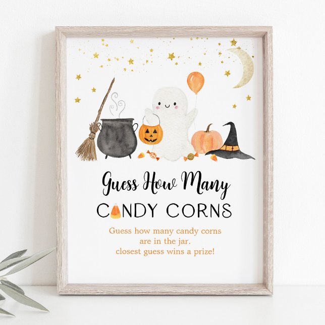 Affiche Ghost Halloween Devinez combien de bonbons Corns j (Créateur téléchargé)