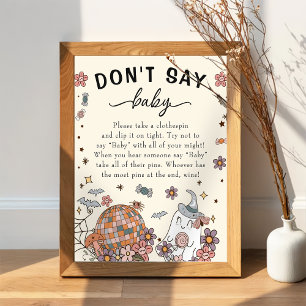 Affiche Ghost Halloween "Don't Say Baby" jeu de Baby showe
