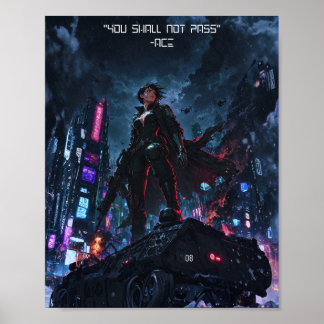 Affiche Ghost in Chrome : Édition Limitée Cyberpun