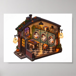 Affiche Ghost Laundry Halloween Wash Day 7x5
