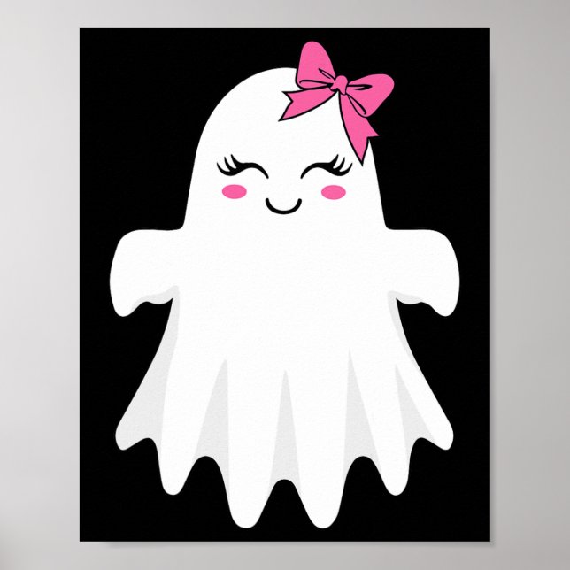 Affiche Ghost mignon Avec Bow Boo Costume Halloween Pour F (Devant)