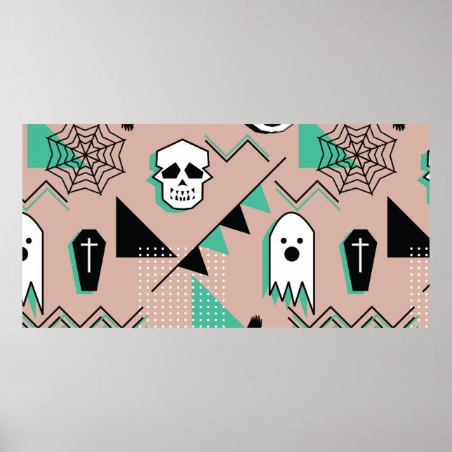 Affiche Ghost motif, halloween thème sans couture motif av (Devant)