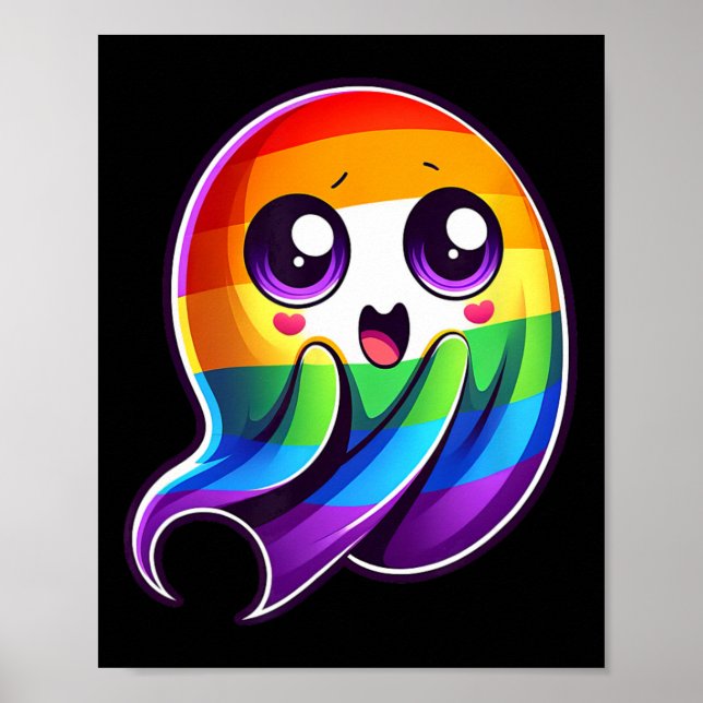 Affiche Ghost Rainbow Gay pride Funny (Devant)