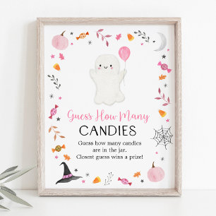 Affiche Ghost rose Halloween Devinez Combien De Jeu
