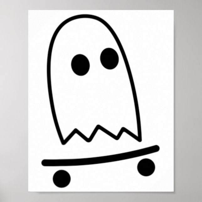 Affiche Ghost Skateboard Lazy Costume d'Halloween Fun Ska (Devant)