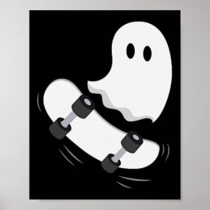Affiche Ghost Skateboard Lazy Halloween Costume amusant Sk