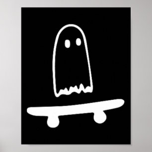 Affiche Ghost Skateboard Lazy Halloween Costume amusant Sk