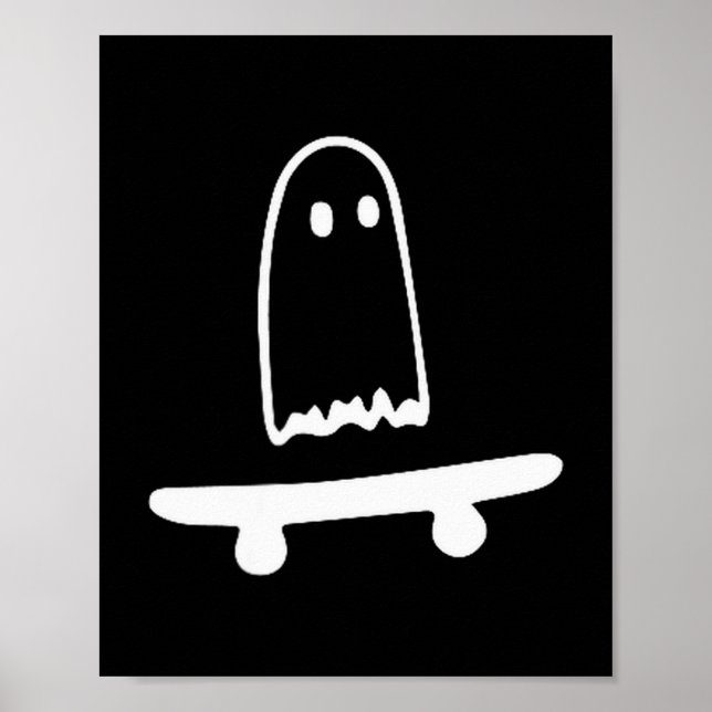 Affiche Ghost Skateboard Lazy Halloween Costume Funny Skat (Devant)