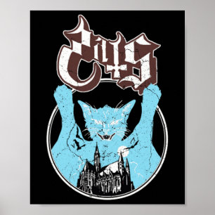 Affiche Ghost Vintage Halloween Meow Chat ami Rock Ghost