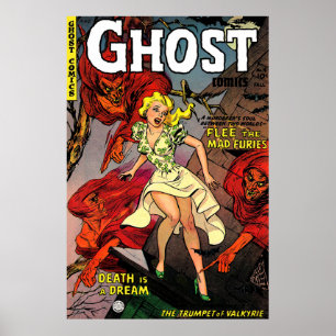 Affiche Ghost Vintage Horror Comics Red Ghouls