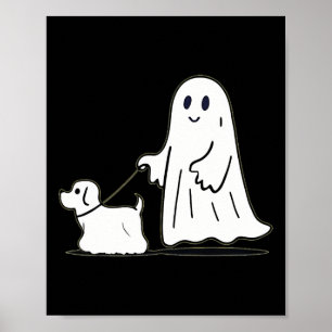Affiche Ghost Walking Chien Ghostile Drôle Halloween Chien