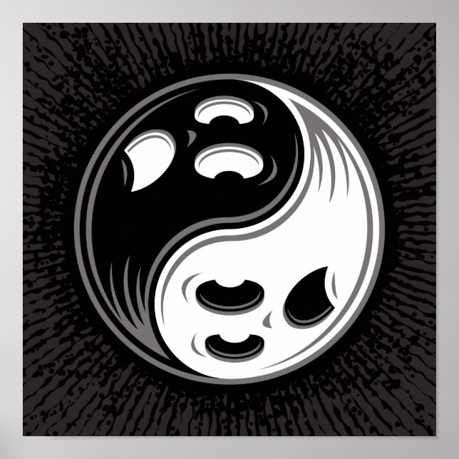 Affiche Ghost Yin Yang Noir et blanc (Devant)