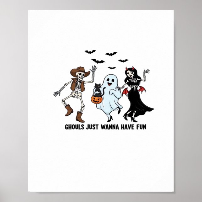 Affiche Ghouls veut juste s'amuser - Danser Squelette Spoo (Devant)